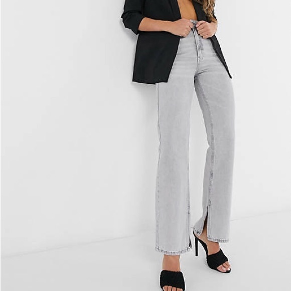 ASOS STRADIVARIUS Long Straight Slit in Grey - Picture 1 of 5